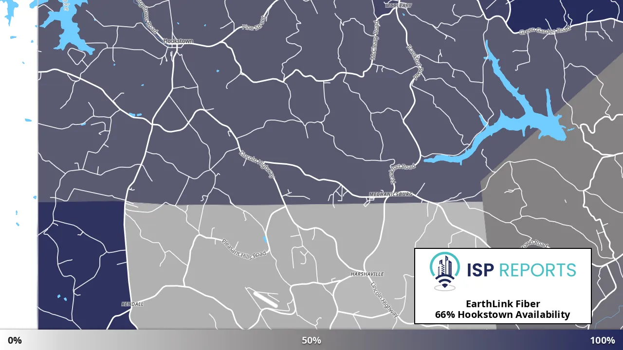 Hookstown, PA map of internet availability