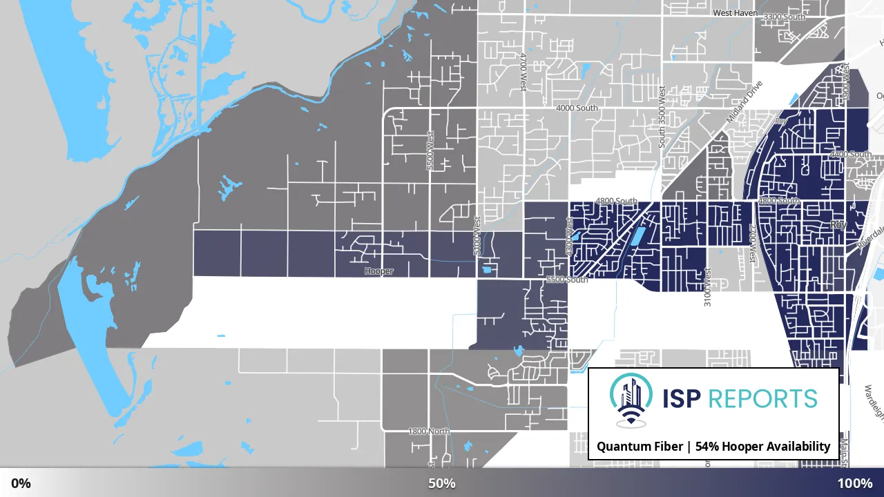 Hooper, UT map of internet availability