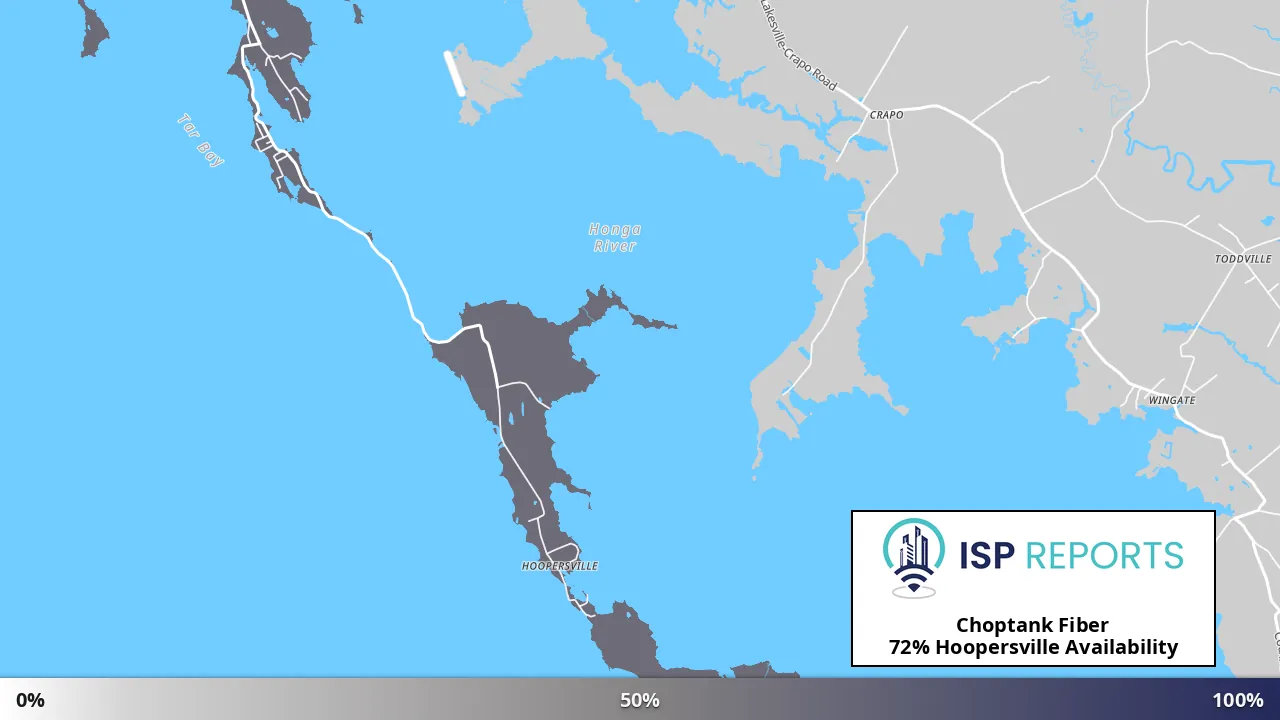 Hoopersville, MD map of internet availability