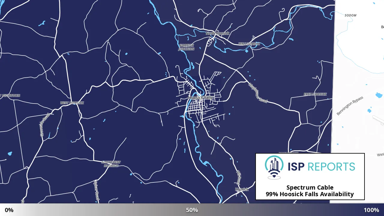 Hoosick Falls, NY map of internet availability
