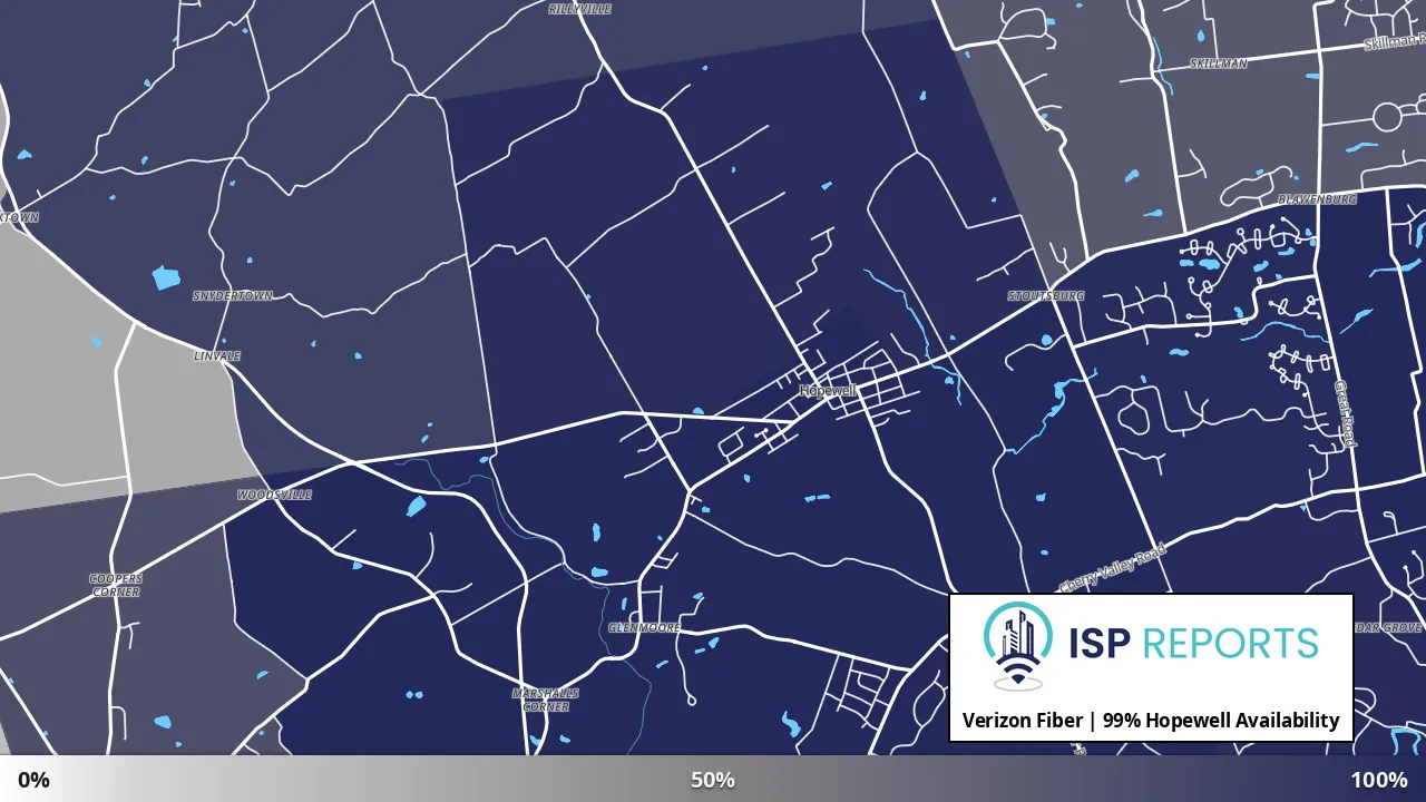 Hopewell, NJ map of internet availability
