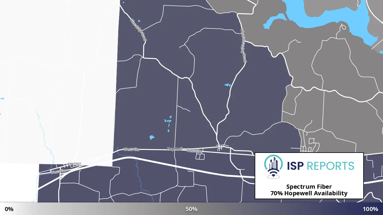 Hopewell, OH map of internet availability