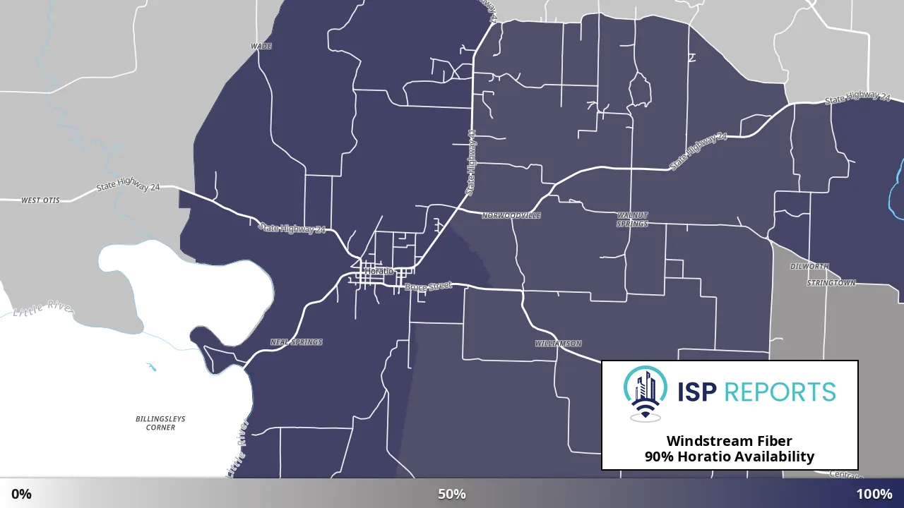 Horatio, AR map of internet availability