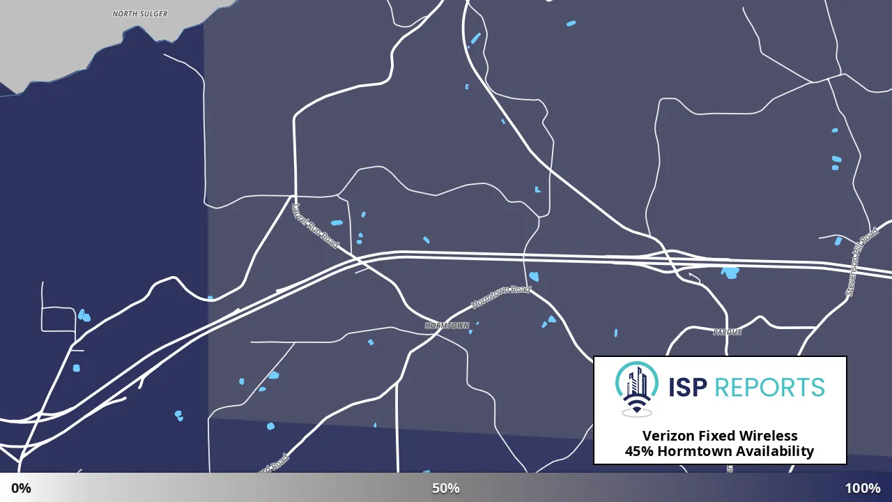 Hormtown, PA map of internet availability