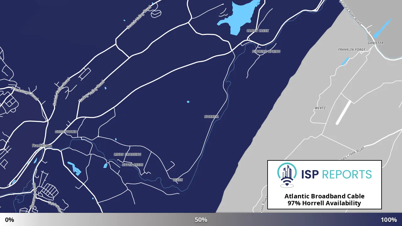 Horrell, PA map of internet availability