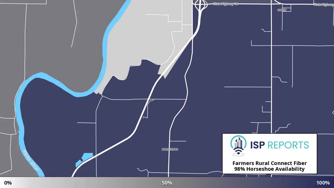 Horseshoe, AR map of internet availability