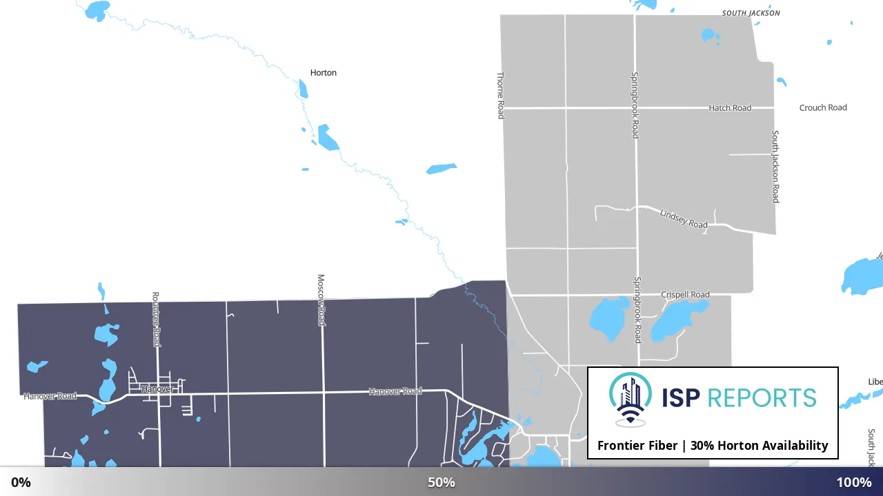 Horton, MI map of internet availability