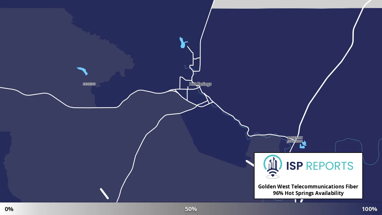 Hot Springs, SD map of internet availability