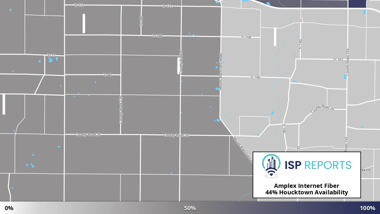 Houcktown, OH map of internet availability