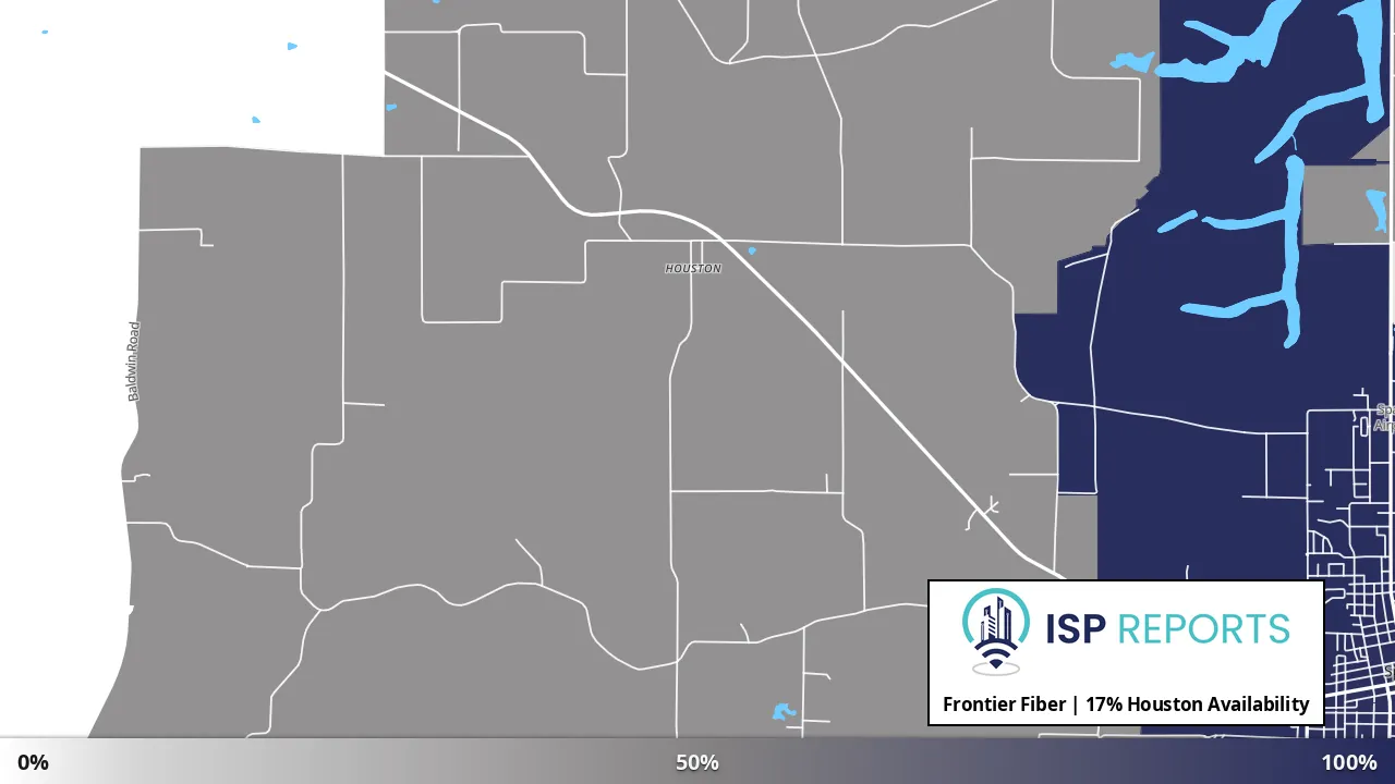 Houston, IL map of internet availability