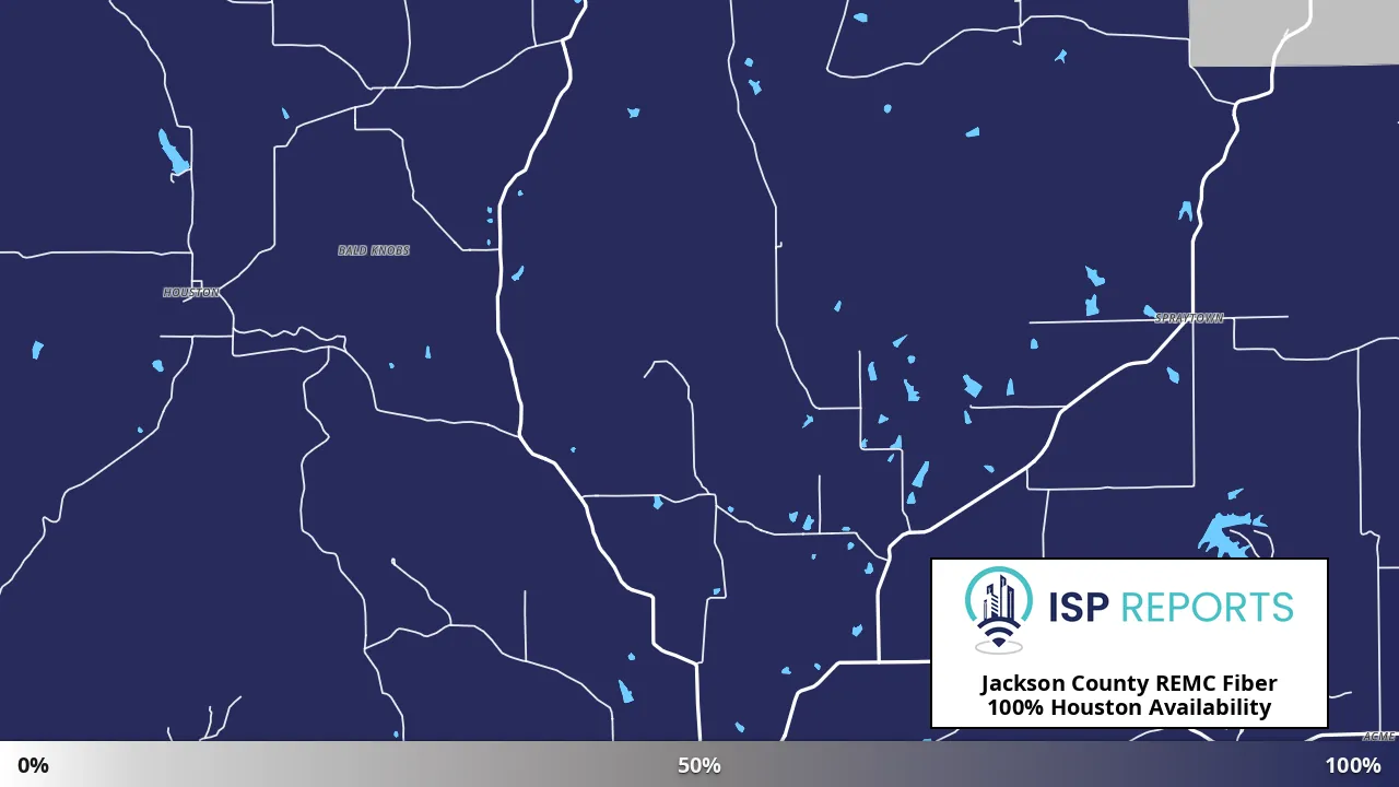 Houston, IN map of internet availability