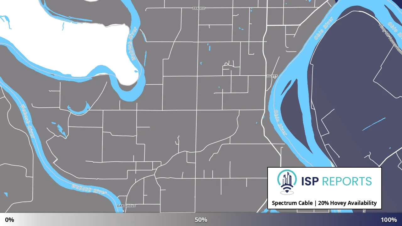 Hovey, IN map of internet availability
