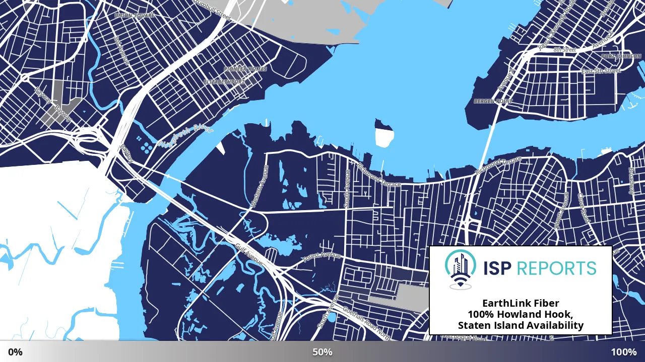 Howland Hook, Staten Island, NY map of internet availability