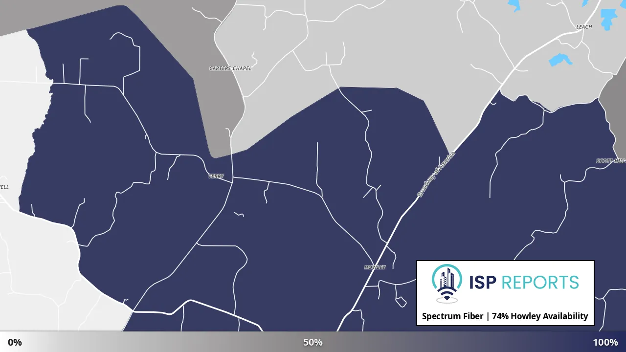 Howley, TN map of internet availability