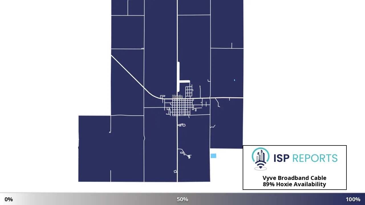 Hoxie, KS map of internet availability