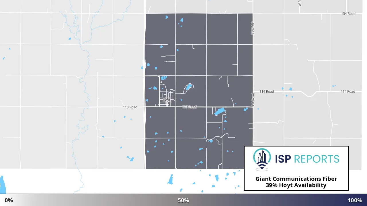 Hoyt, KS map of internet availability