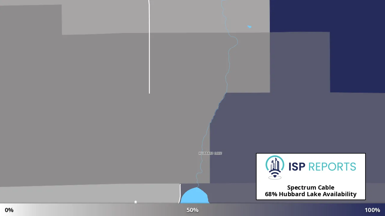 Hubbard Lake, MI map of internet availability
