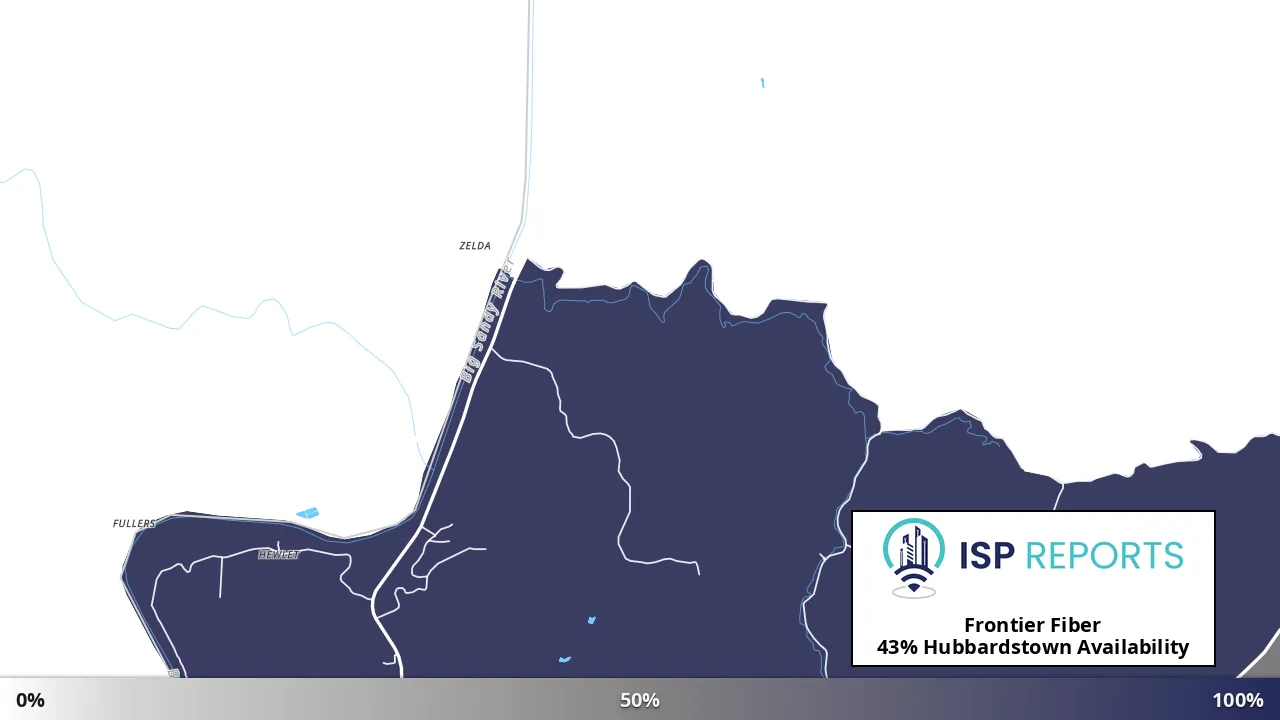 Hubbardstown, WV map of internet availability