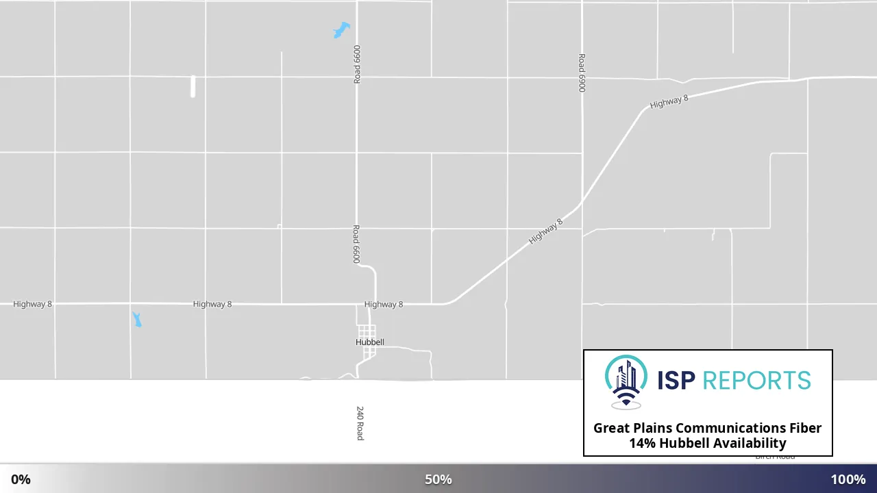 Hubbell, NE map of internet availability