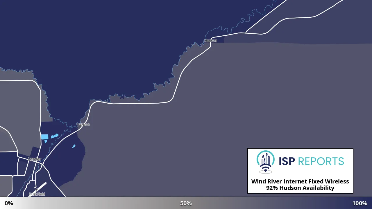 Hudson, WY map of internet availability