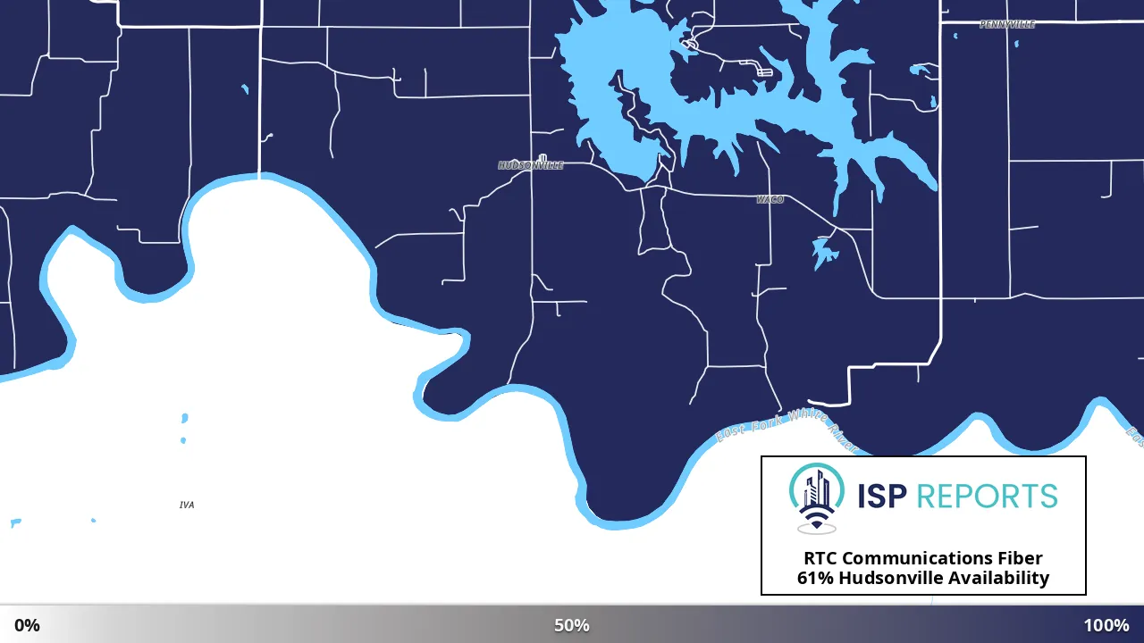 Hudsonville, IN map of internet availability