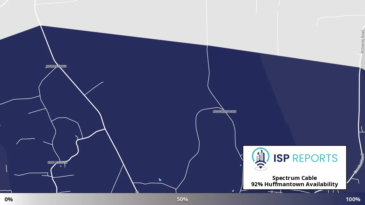 Huffmantown, NC map of internet availability
