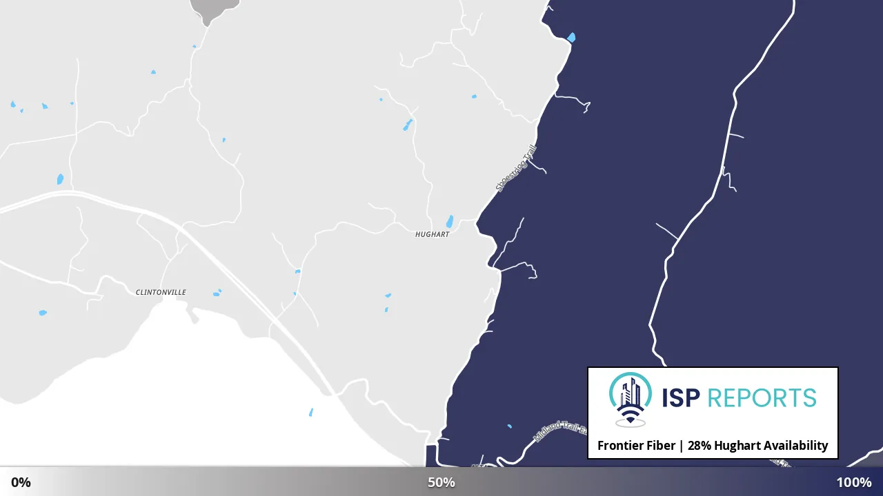 Hughart, WV map of internet availability