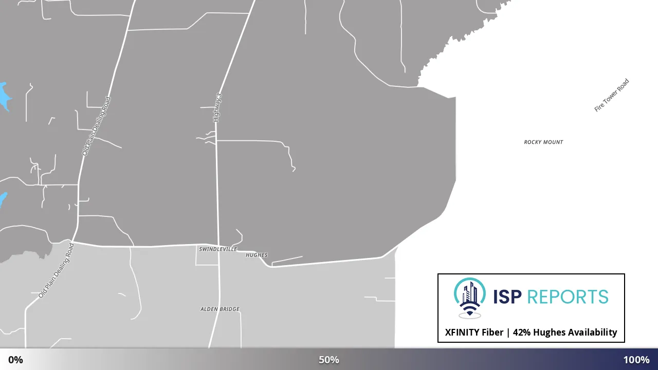 Hughes, LA map of internet availability
