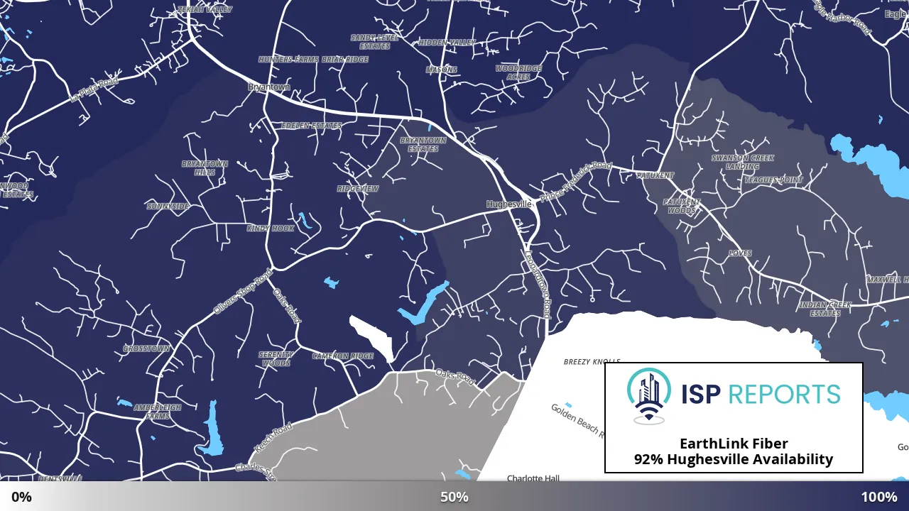 Hughesville, MD map of internet availability