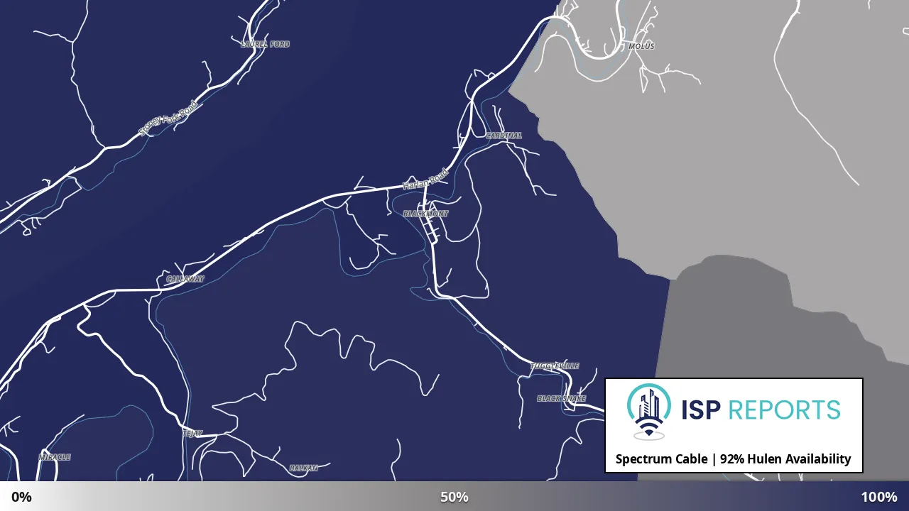 Hulen, KY map of internet availability