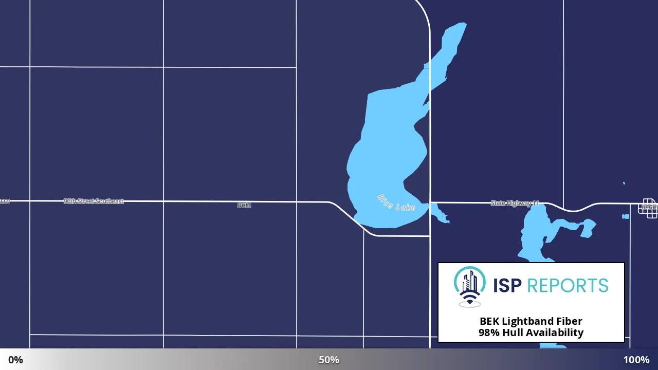 Hull, ND map of internet availability
