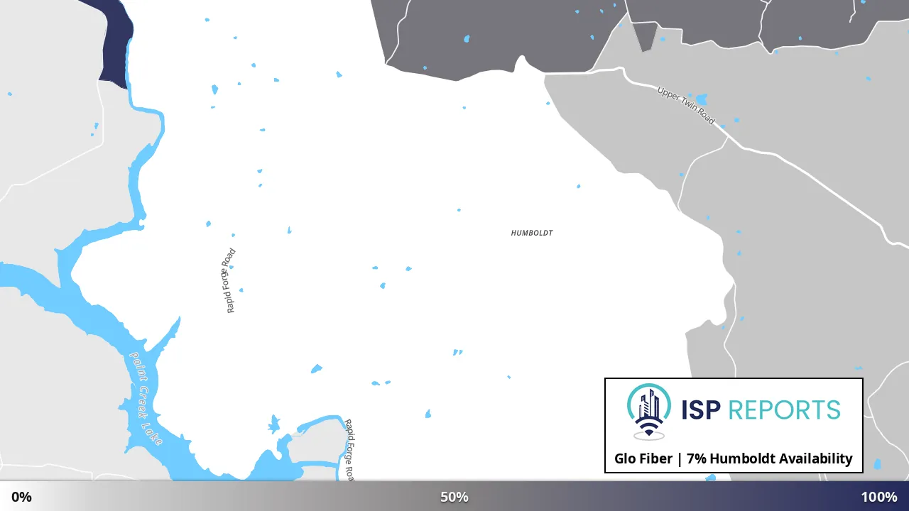 Humboldt, OH map of internet availability