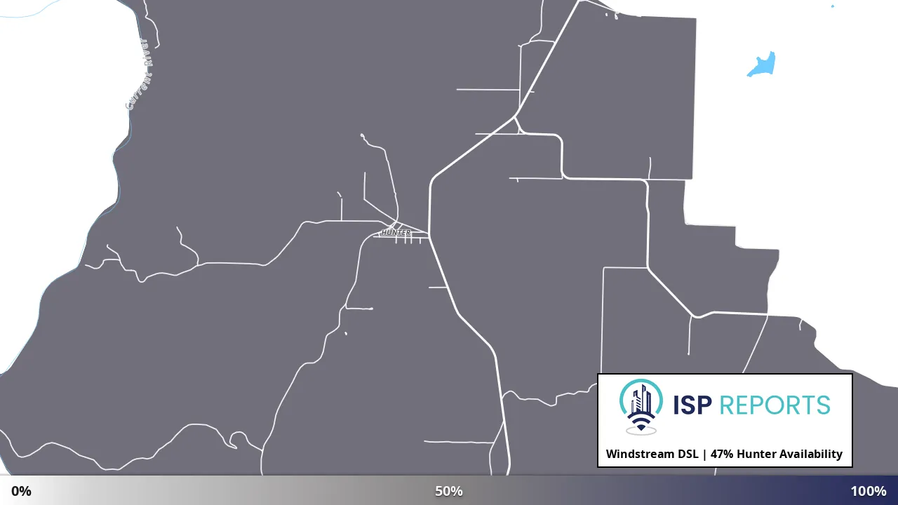 Hunter, MO map of internet availability