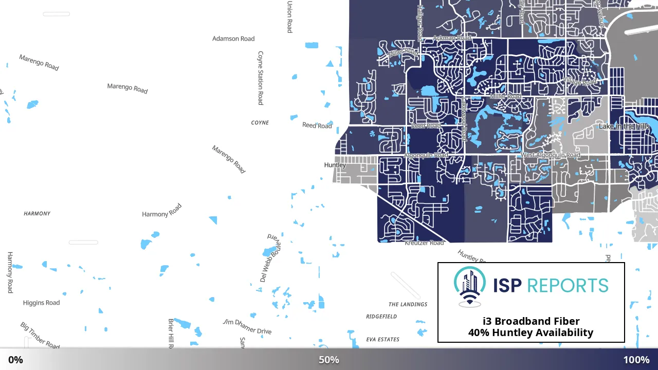 Huntley, IL map of internet availability