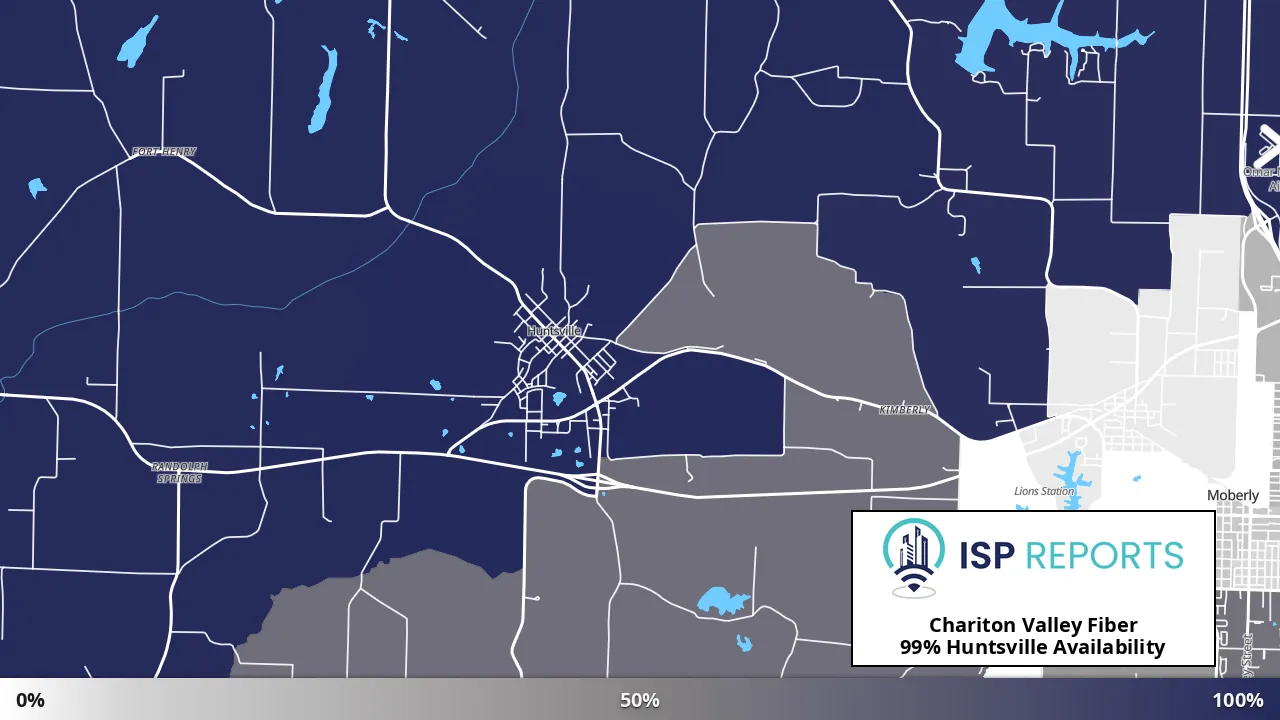 Huntsville, MO map of internet availability