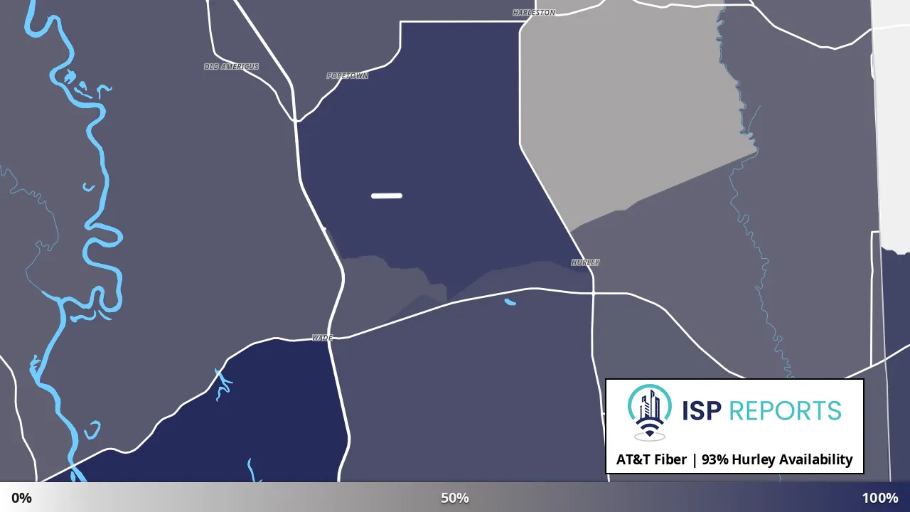 Hurley, MS map of internet availability