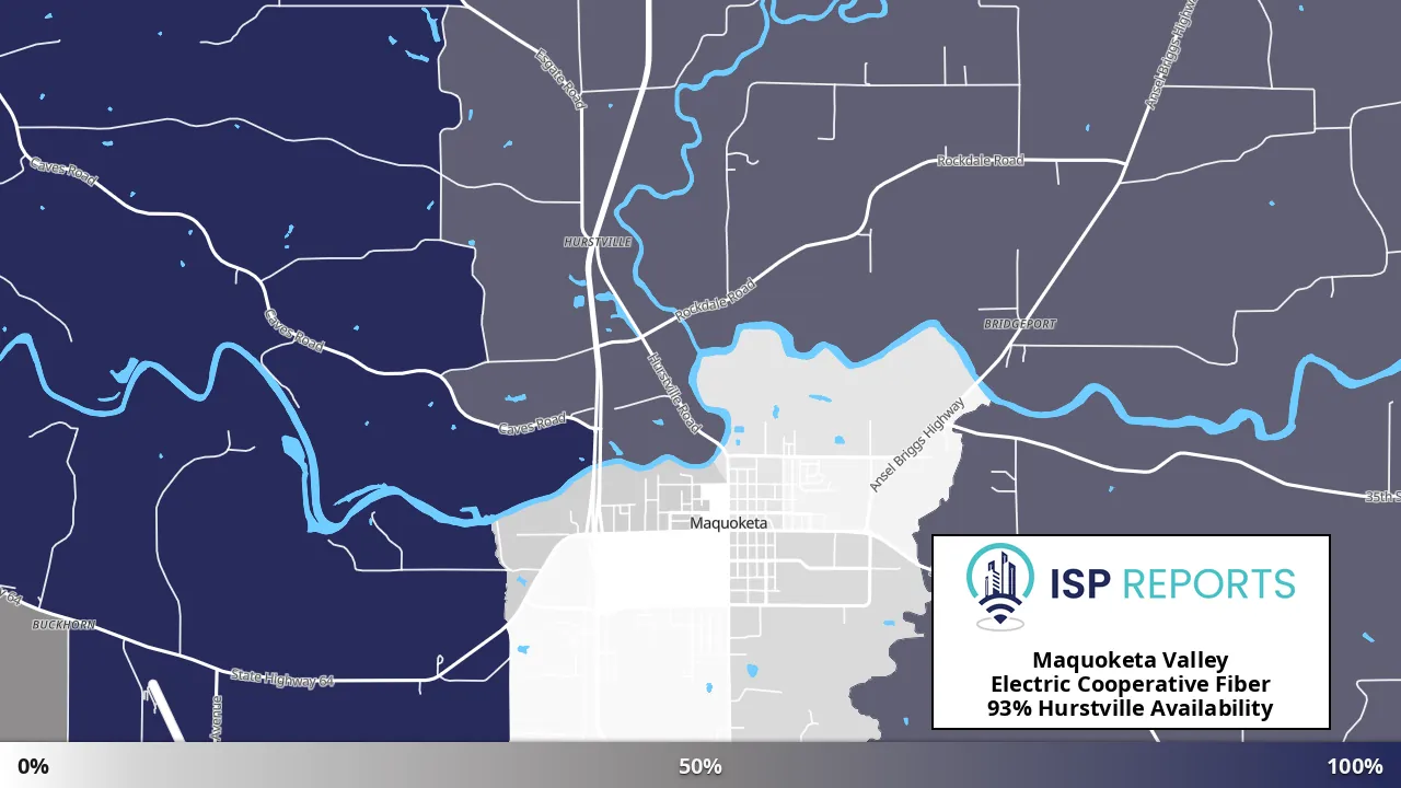 Hurstville, IA map of internet availability