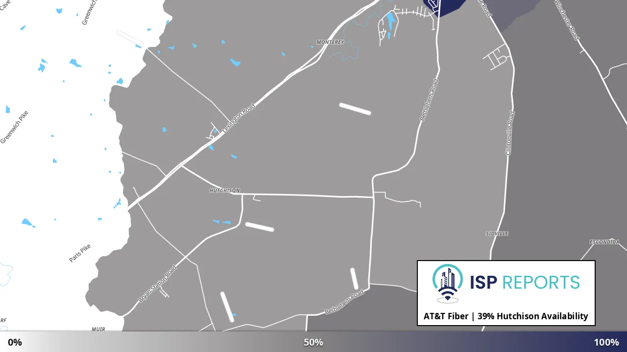 Hutchison, KY map of internet availability