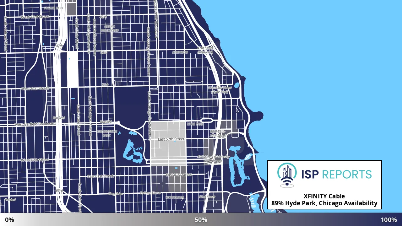 Hyde Park, Chicago, IL map of internet availability