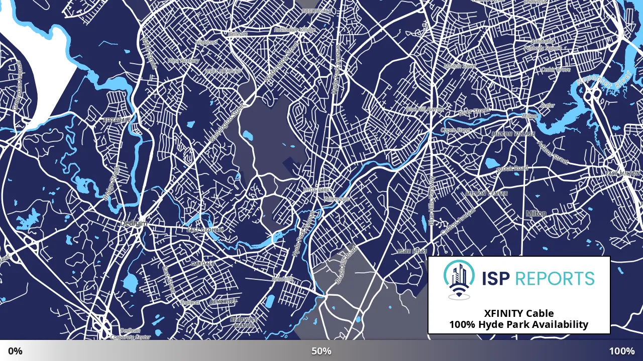 Hyde Park, MA map of internet availability