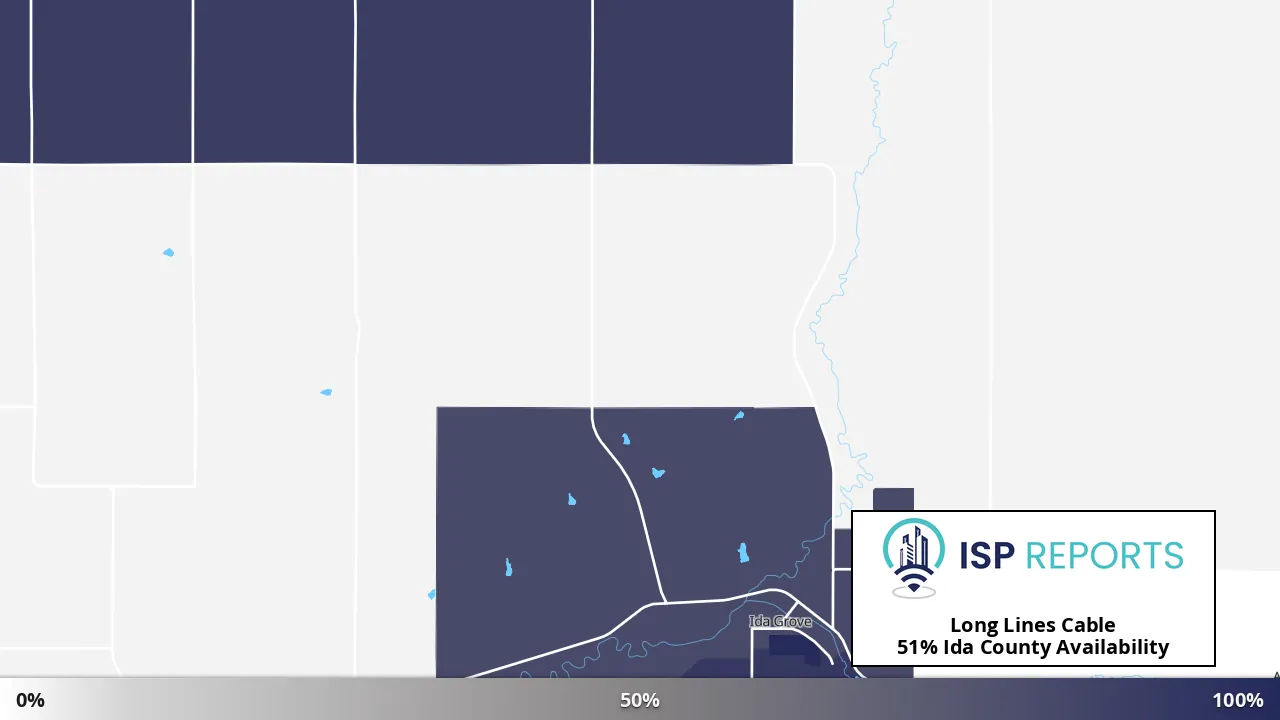 Ida County, IA map of internet availability