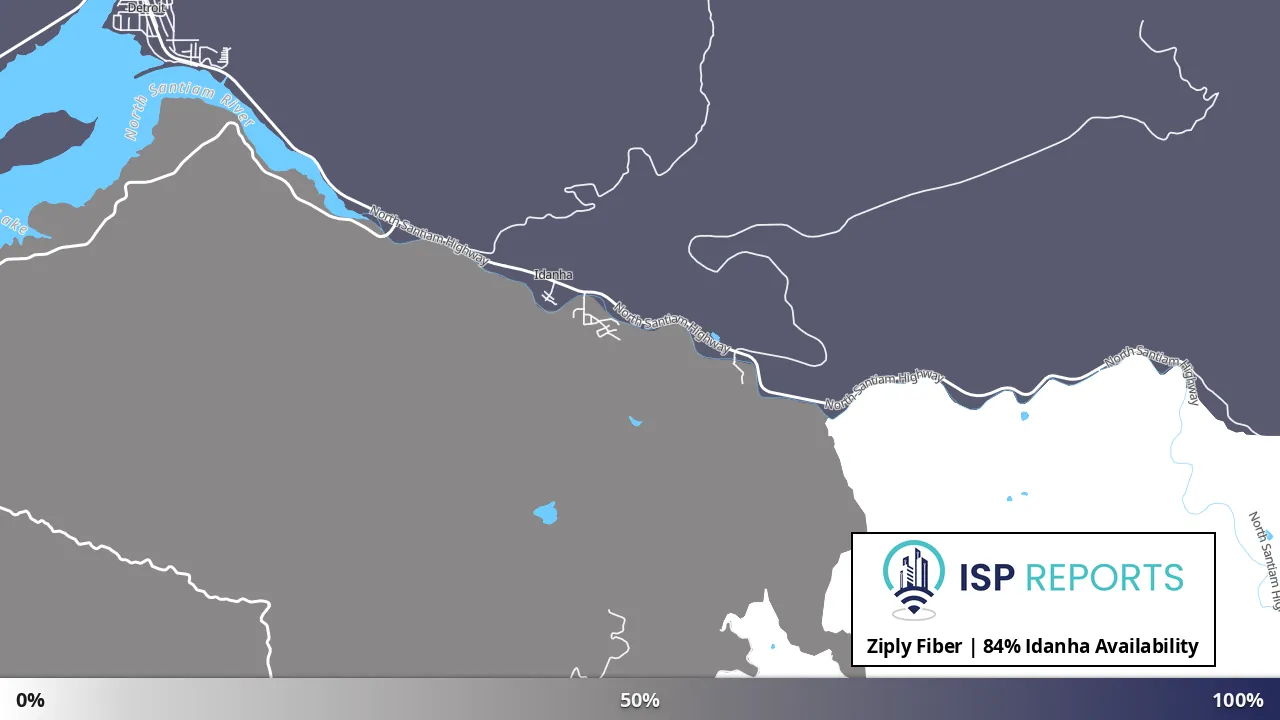 Idanha, OR map of internet availability