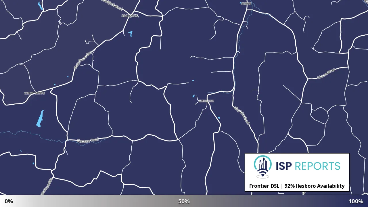 Ilesboro, OH map of internet availability