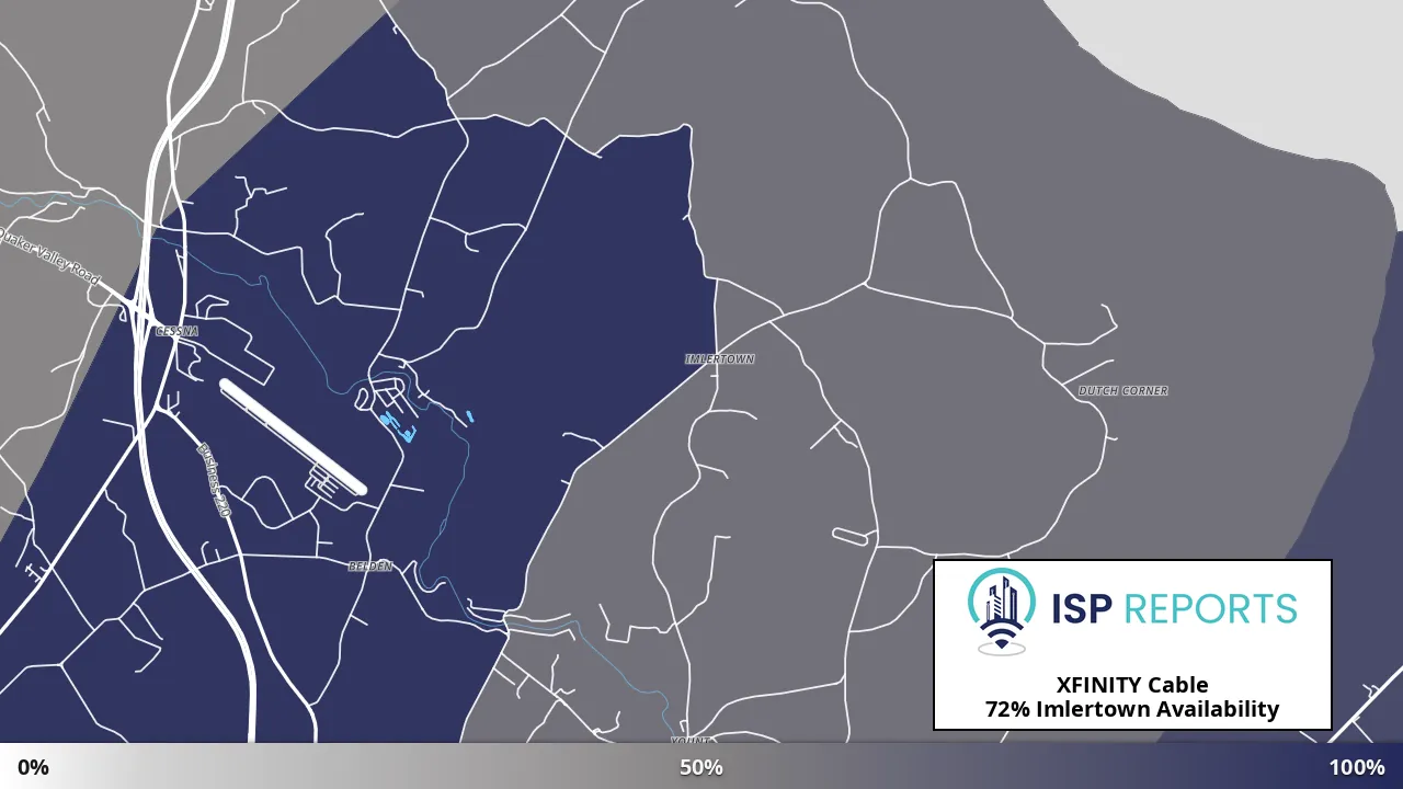 Imlertown, PA map of internet availability