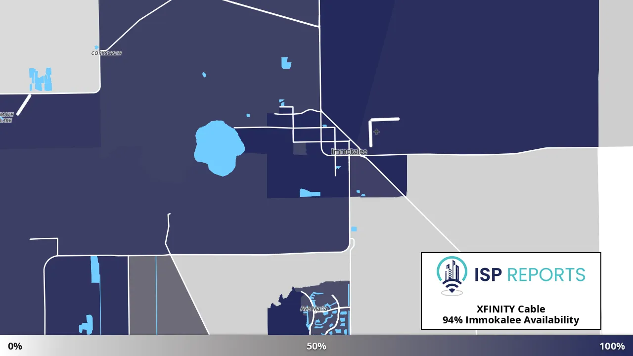Immokalee, FL map of internet availability