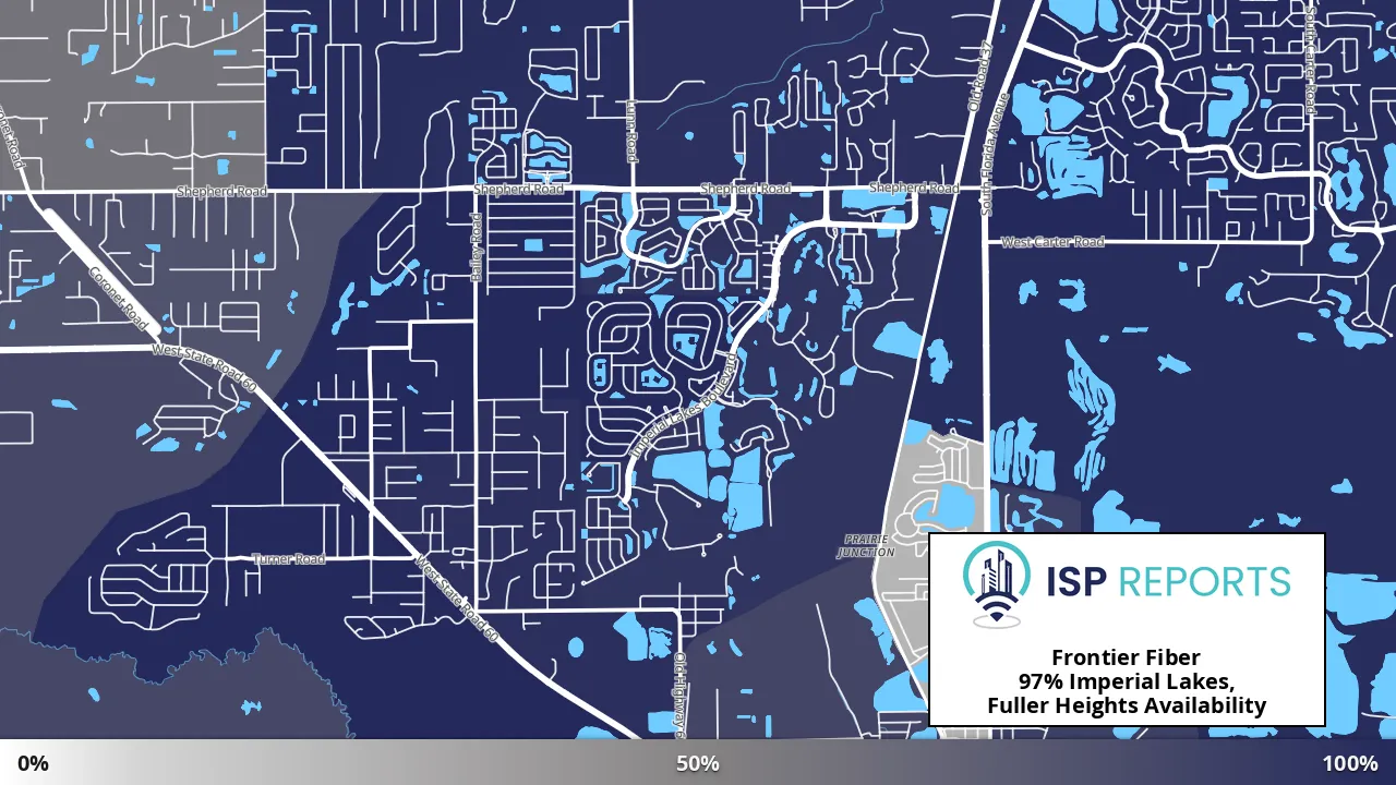 Imperial Lakes, Fuller Heights, FL map of internet availability
