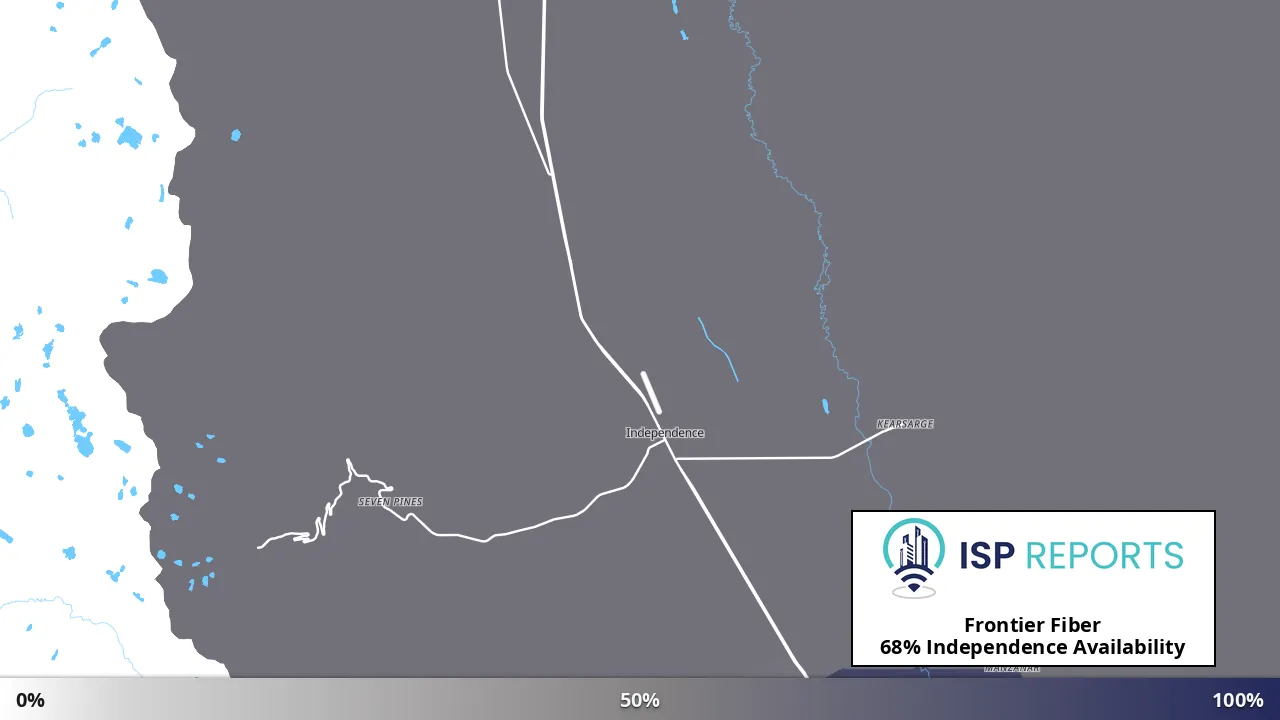 Independence, CA map of internet availability