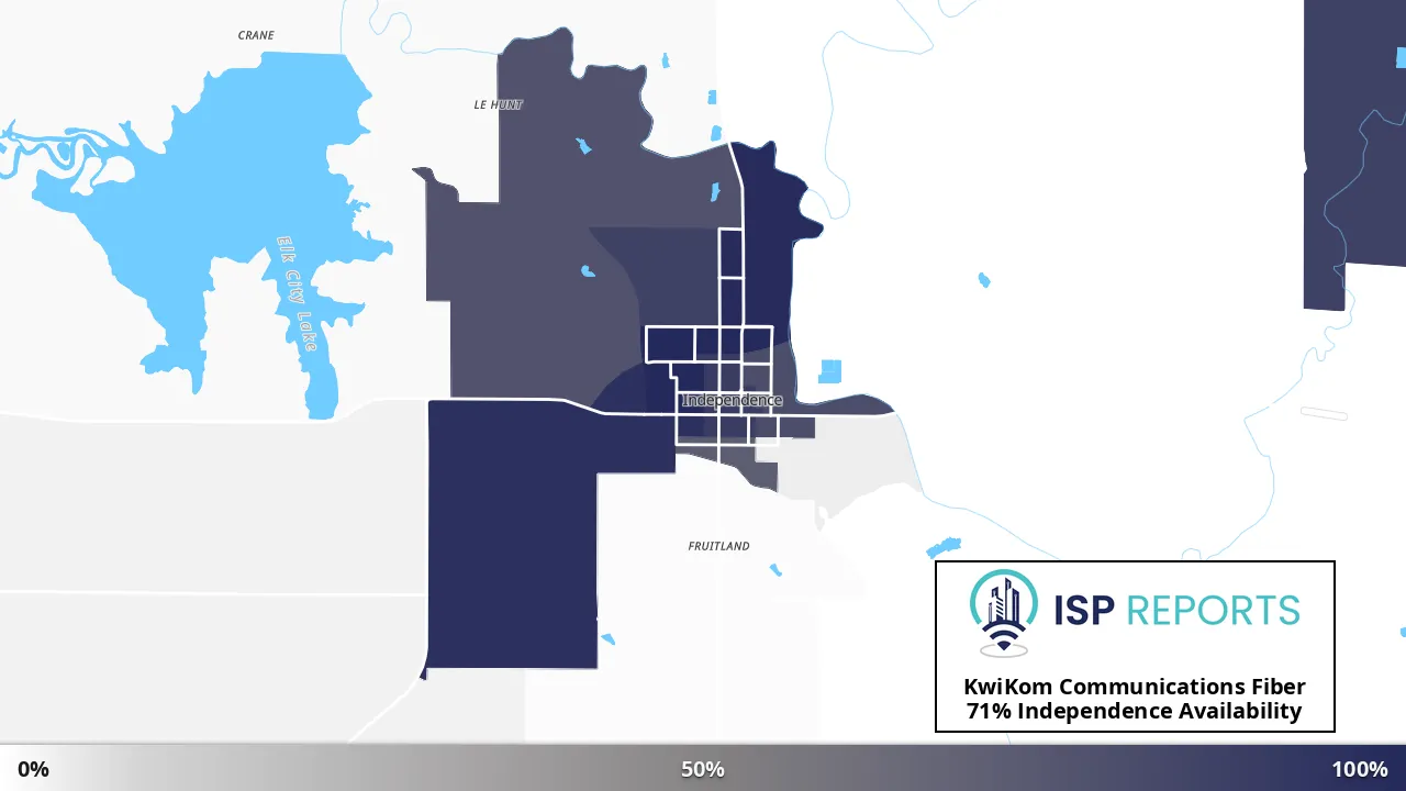 Independence, KS map of internet availability