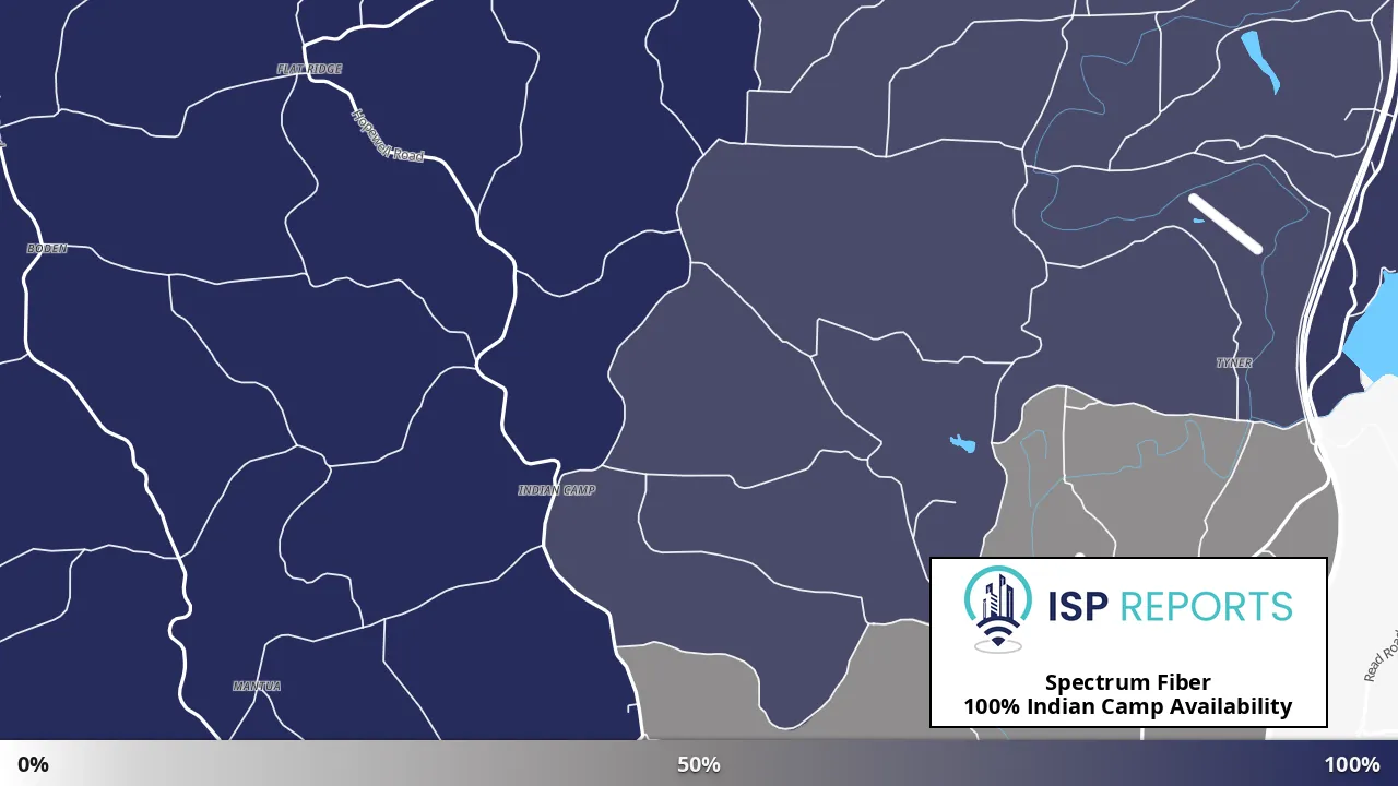 Indian Camp, OH map of internet availability