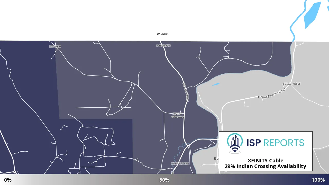 Indian Crossing, PA map of internet availability